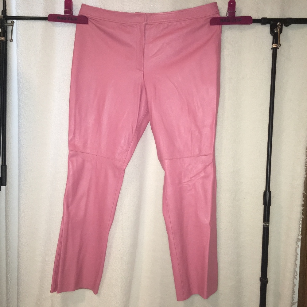 🔥FS🔥  JDS COLLECTION PINK LAMB LEATHER PANTS